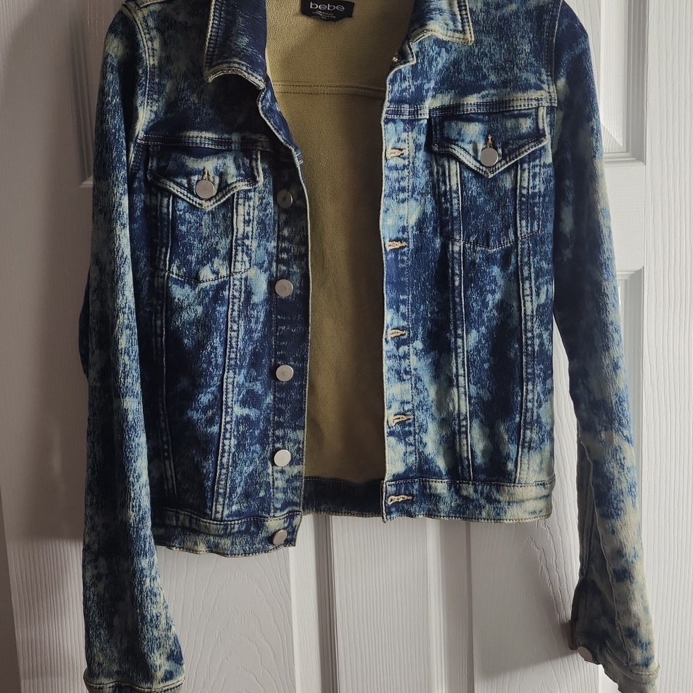 Bebe Blue Acid Wash Jean Jacket